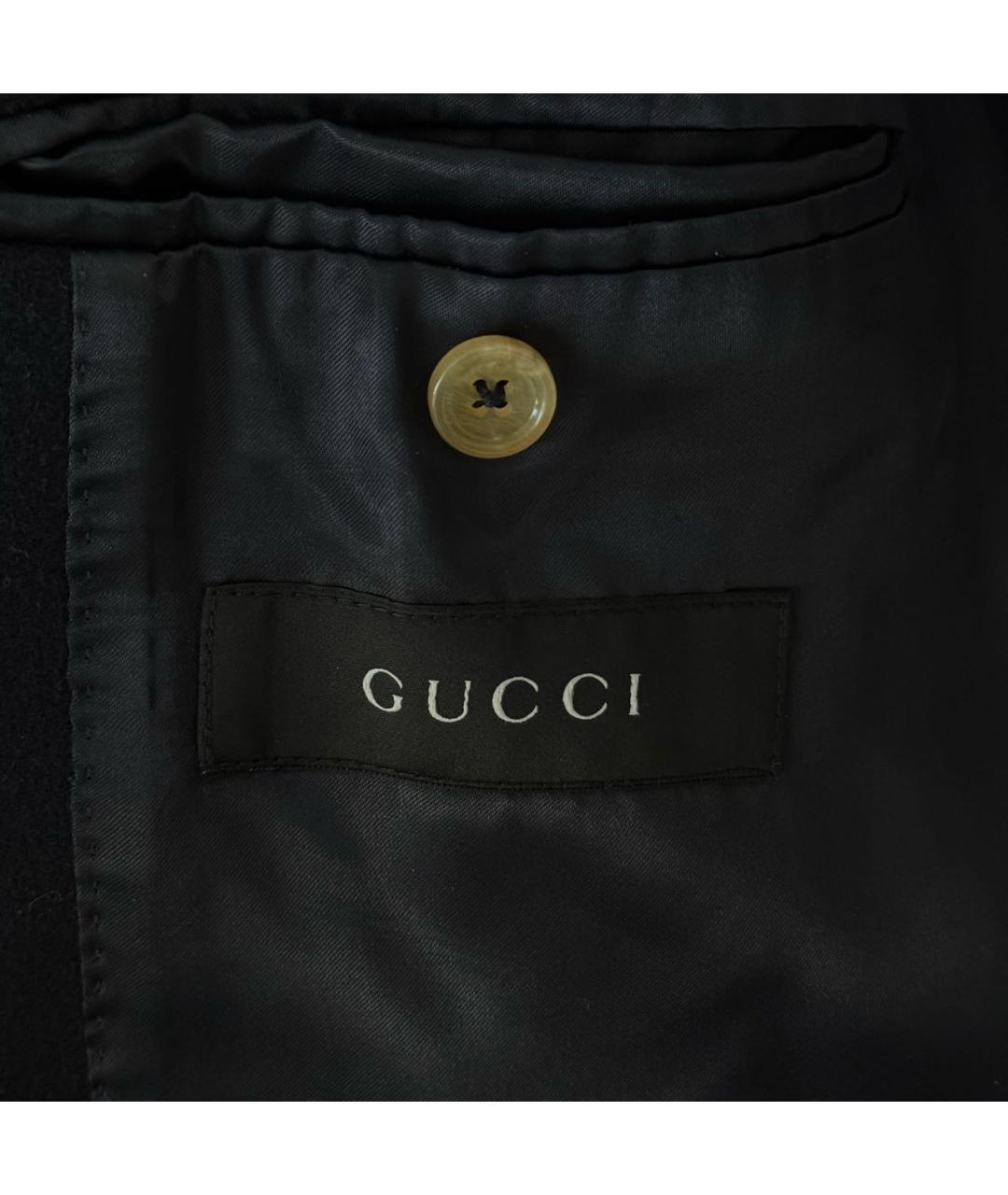 GUCCI Темно-синее шерстяное пальто, фото 9