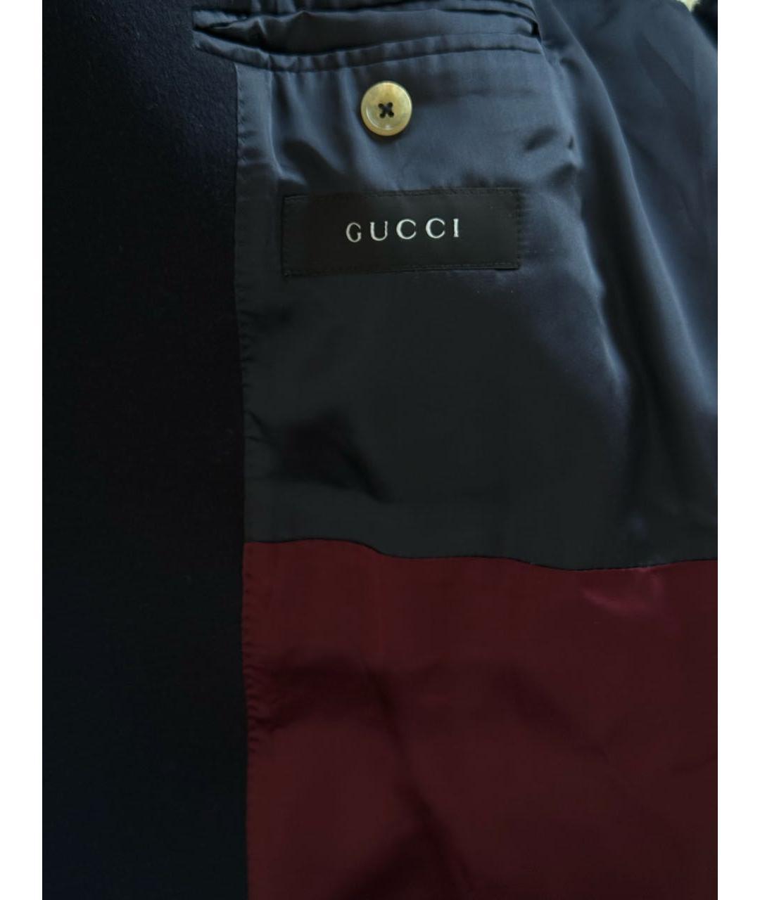 GUCCI Темно-синее шерстяное пальто, фото 4
