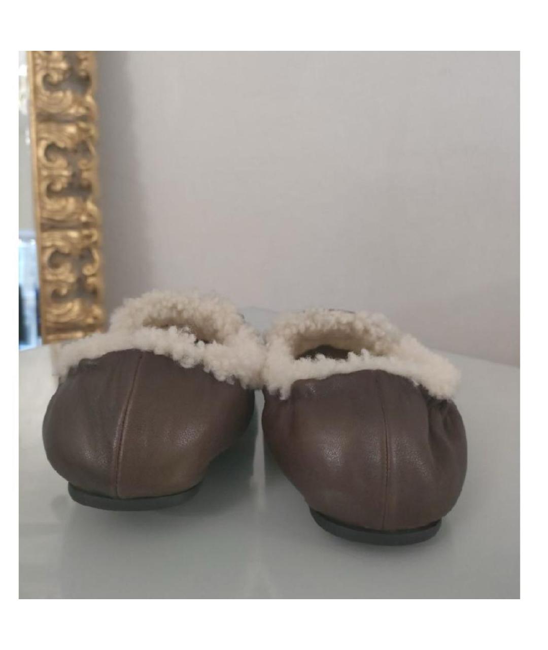 MIU MIU Коричневые кожаные мокасины, фото 5