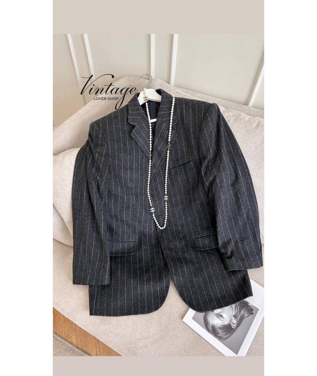 YVES SAINT LAURENT BEAUTY Серый шерстяной жакет/пиджак, фото 4