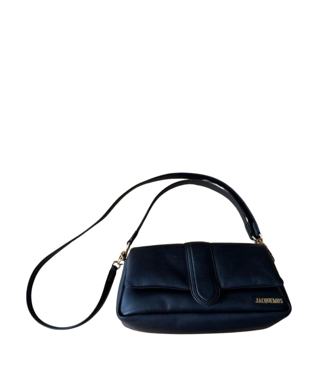 JACQUEMUS Черная кожаная сумка через плечо, фото 1