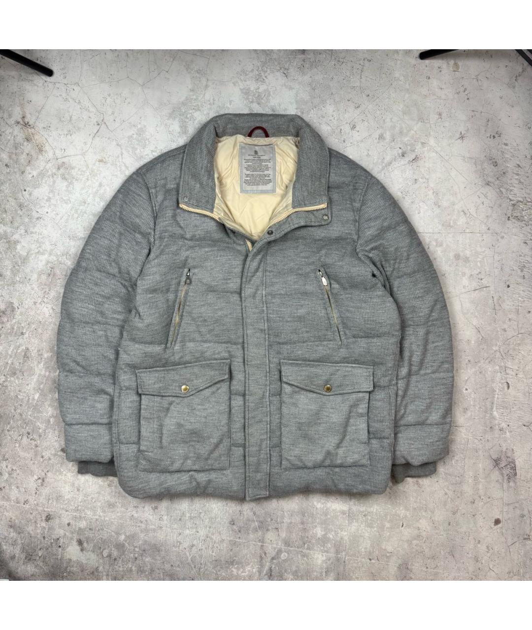 BRUNELLO CUCINELLI Антрацитовый кашемировый пуховик, фото 8