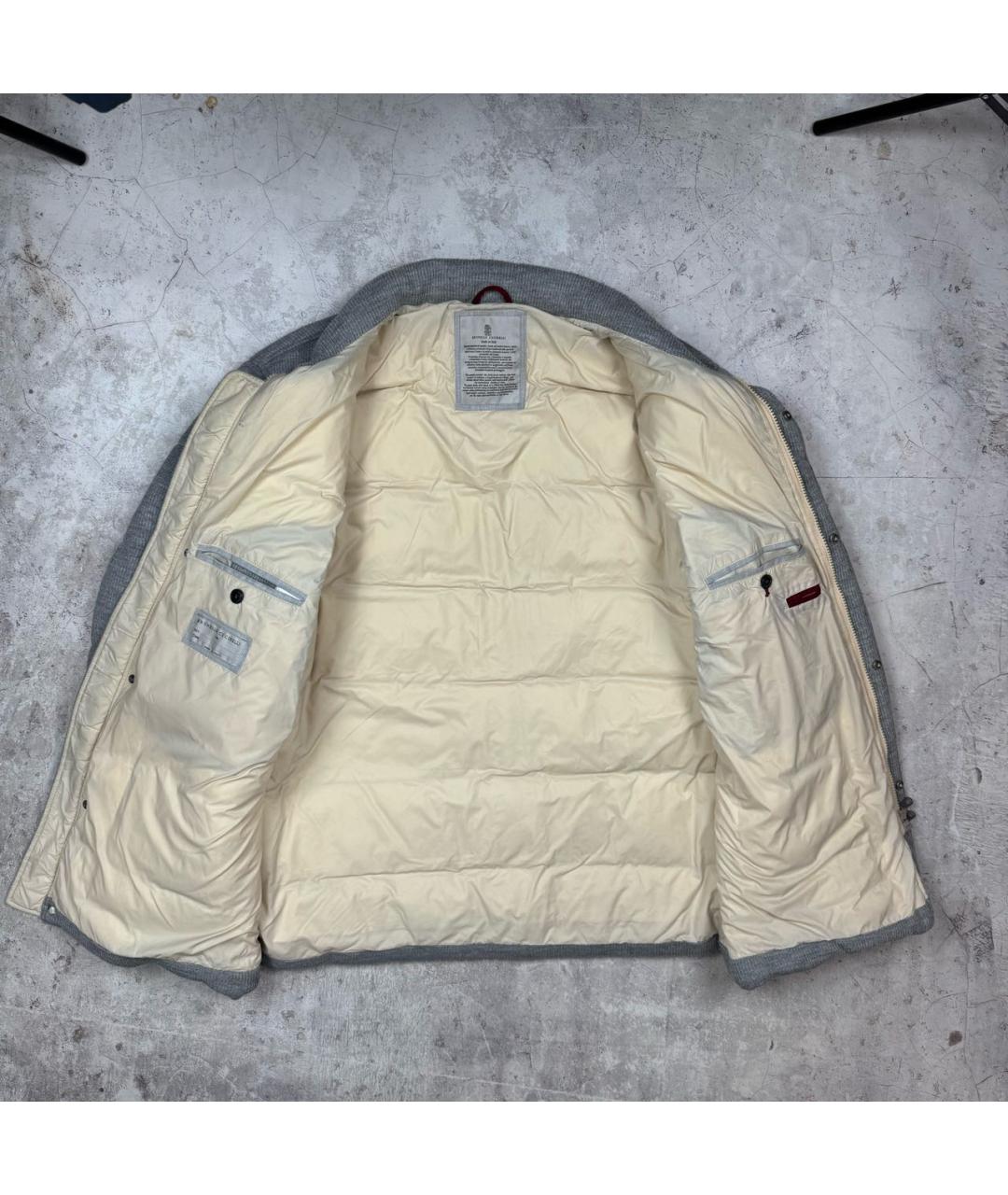 BRUNELLO CUCINELLI Антрацитовый кашемировый пуховик, фото 3