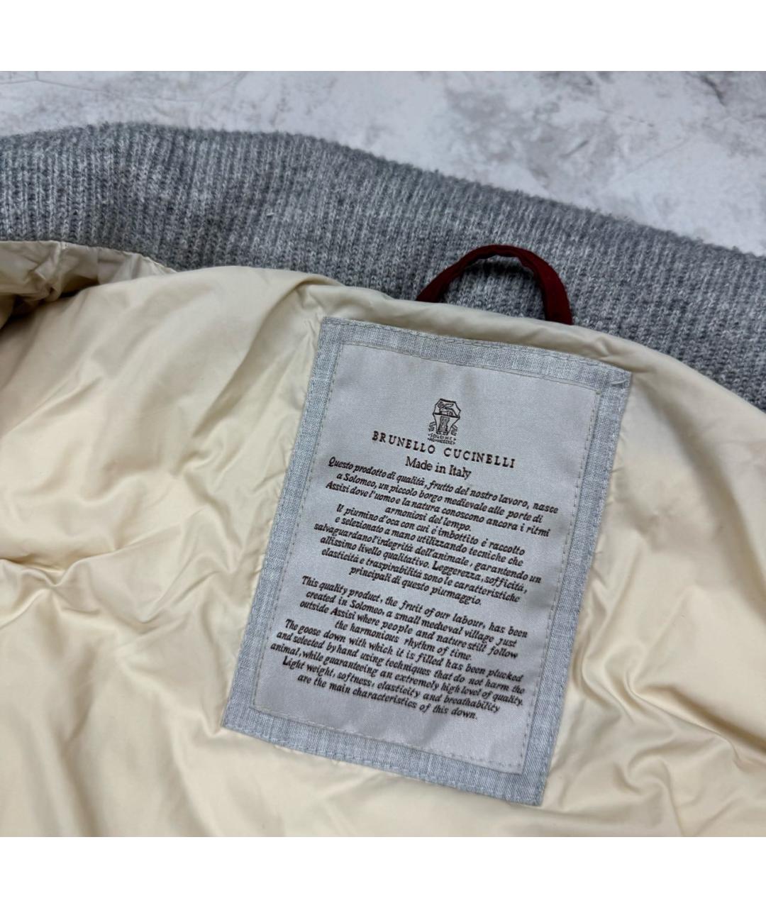 BRUNELLO CUCINELLI Антрацитовый кашемировый пуховик, фото 4