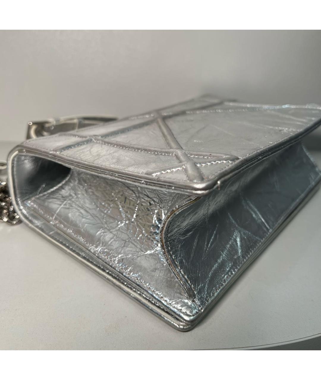 CHRISTIAN DIOR Серебряная кожаная сумка через плечо, фото 6