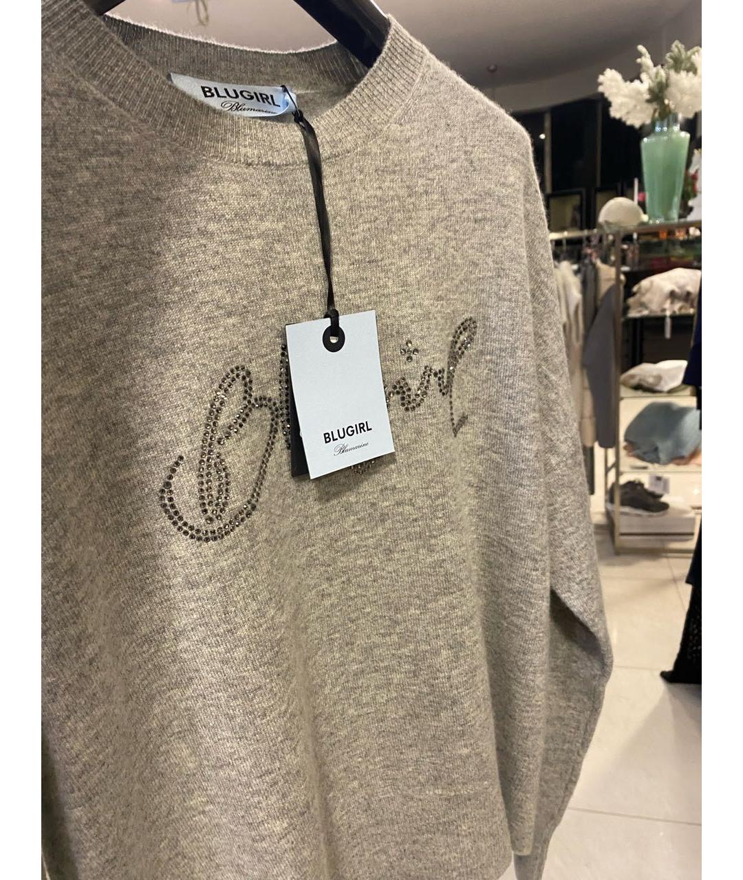 BLUGIRL Серый хлопковый джемпер / свитер, фото 4