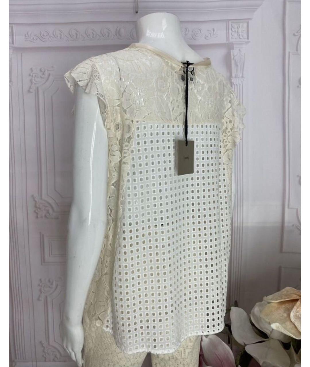 NUDE Белая хлопковая блузы, фото 8