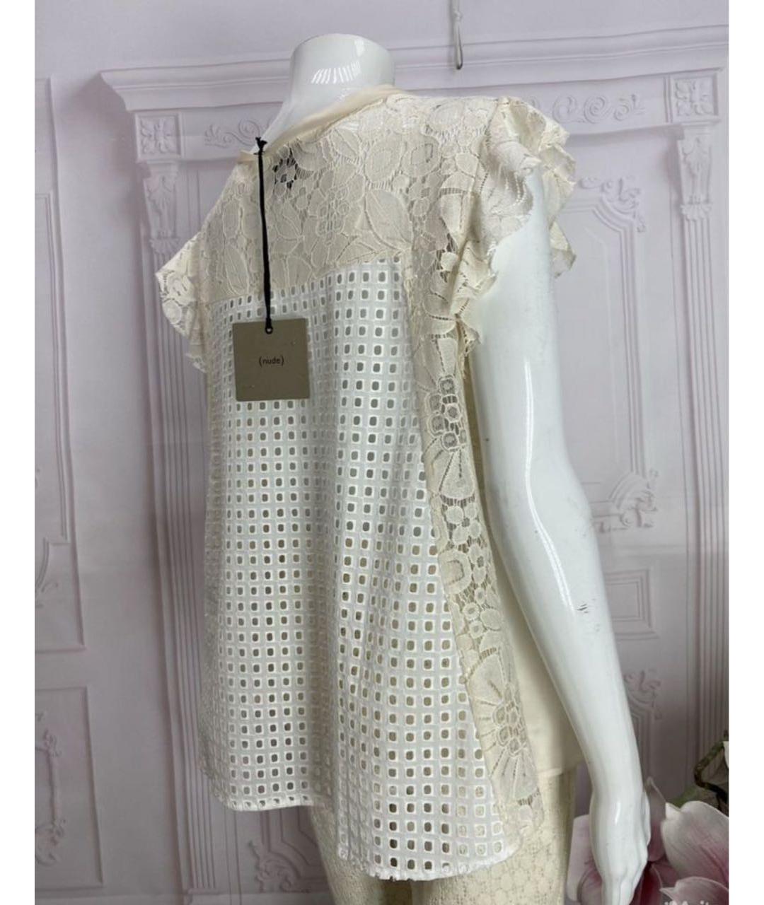 NUDE Белая хлопковая блузы, фото 7