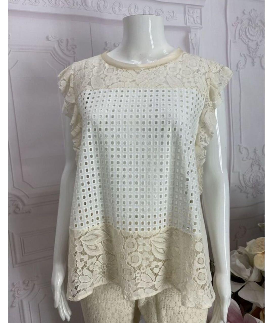 NUDE Белая хлопковая блузы, фото 6