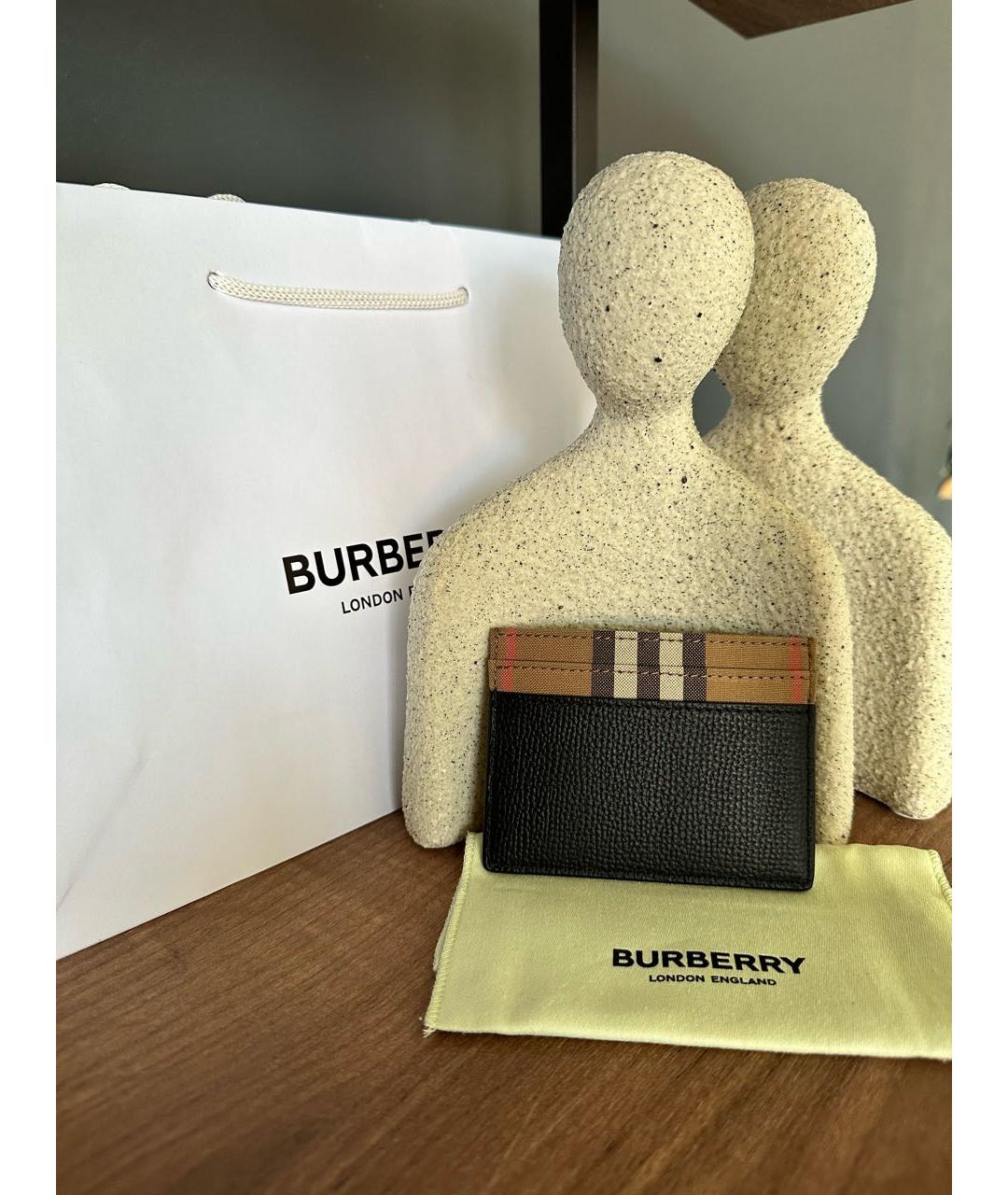 BURBERRY Черный кожаный кардхолдер, фото 3