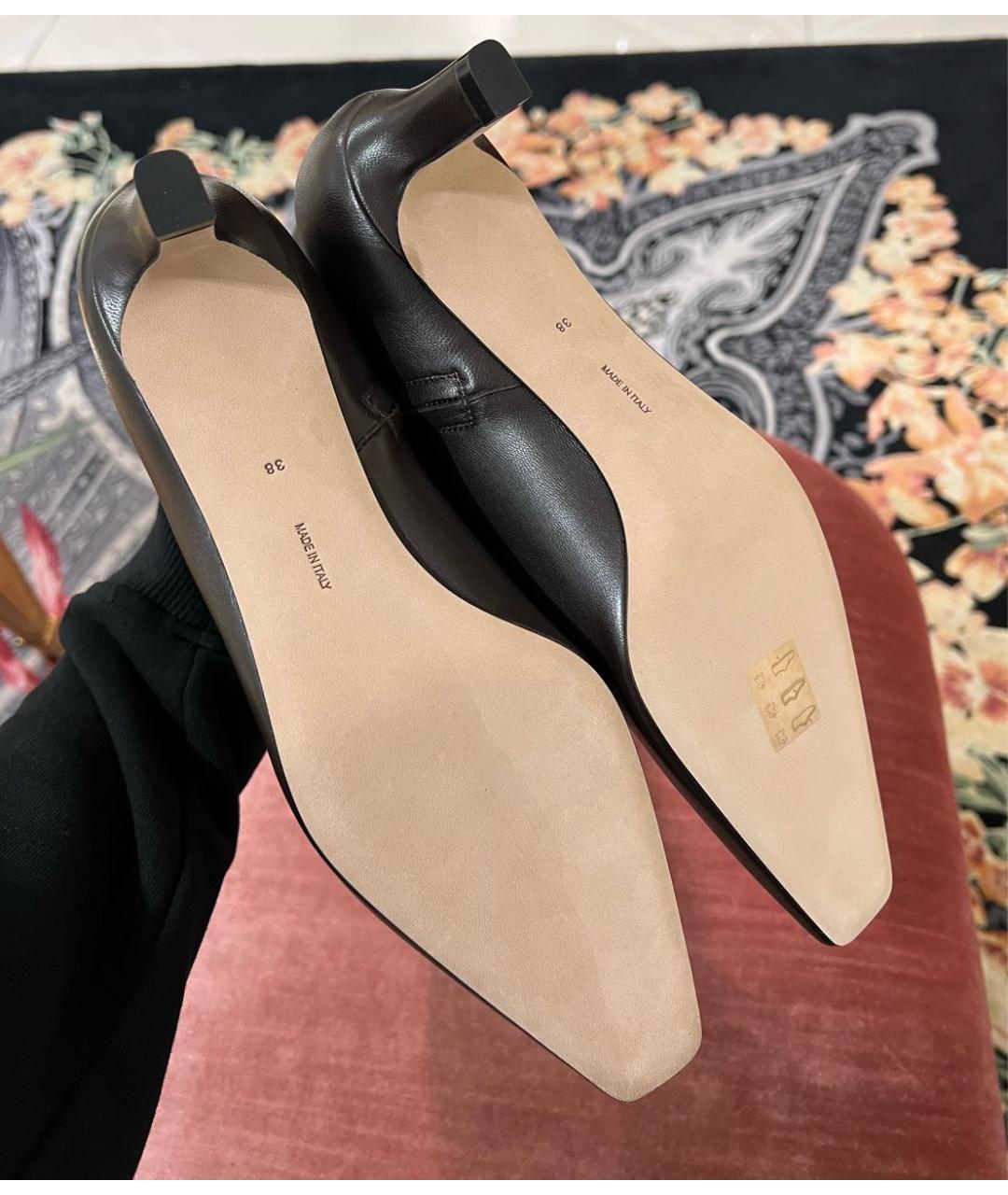 THE ROW Коричневые кожаные ботильоны, фото 5