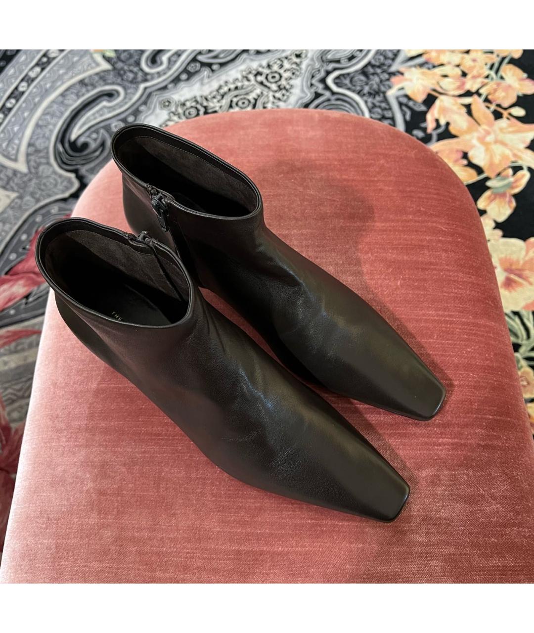 THE ROW Коричневые кожаные ботильоны, фото 3