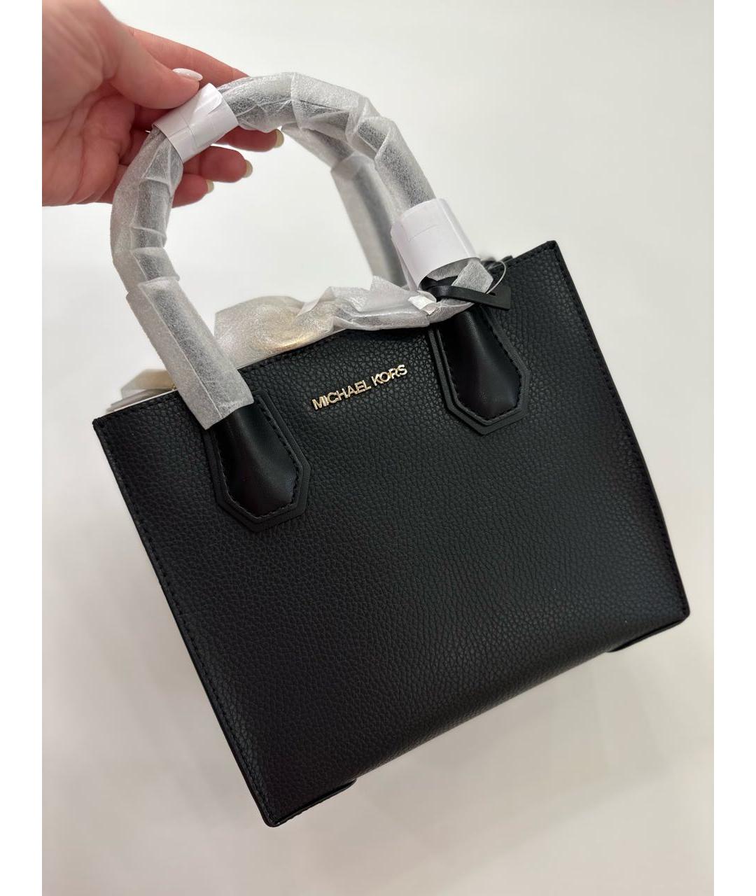 MICHAEL KORS Черная кожаная сумка с короткими ручками, фото 4