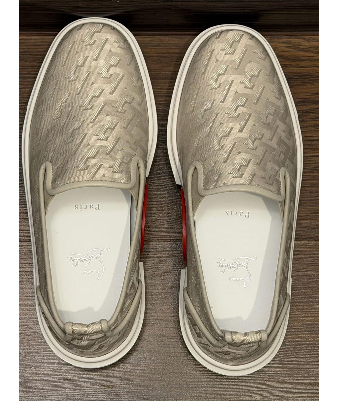 CHRISTIAN LOUBOUTIN Бежевые слипоны, фото 3