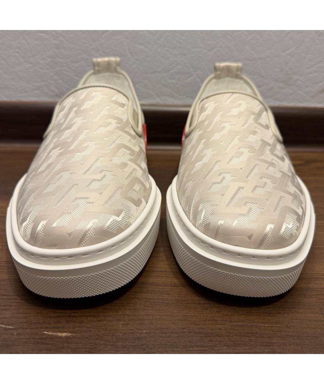 CHRISTIAN LOUBOUTIN Бежевые слипоны, фото 2