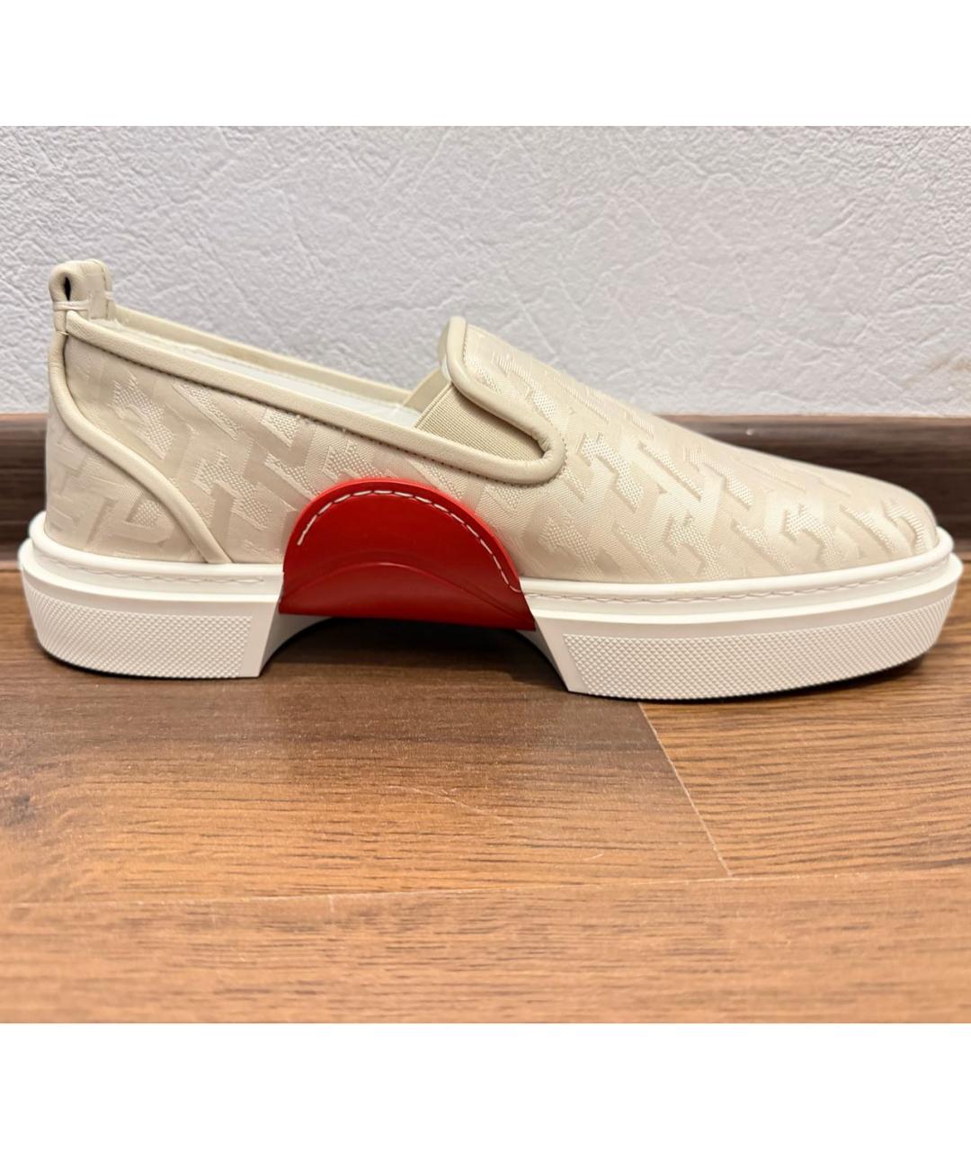 CHRISTIAN LOUBOUTIN Бежевые слипоны, фото 8