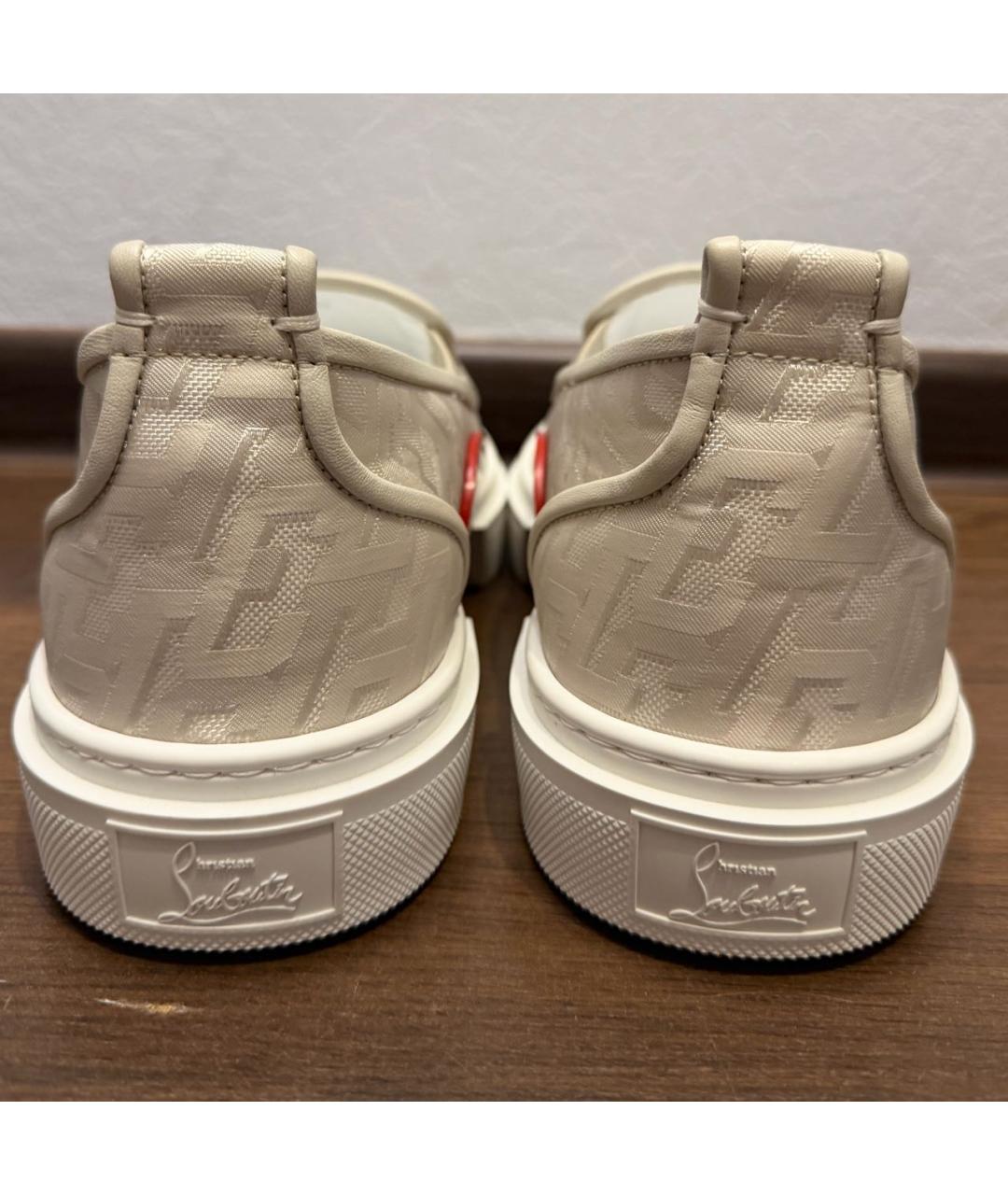 CHRISTIAN LOUBOUTIN Бежевые слипоны, фото 4