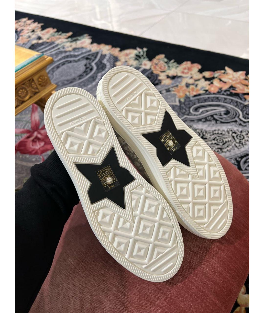 CHRISTIAN DIOR Бежевые текстильные кеды, фото 4