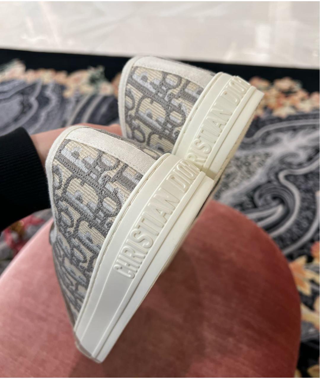 CHRISTIAN DIOR Бежевые текстильные кеды, фото 3