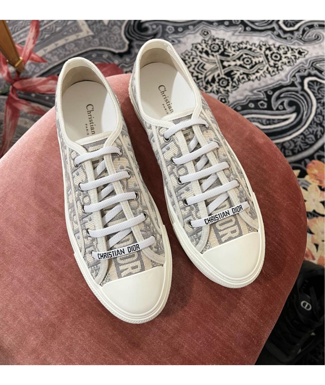 CHRISTIAN DIOR Бежевые текстильные кеды, фото 2