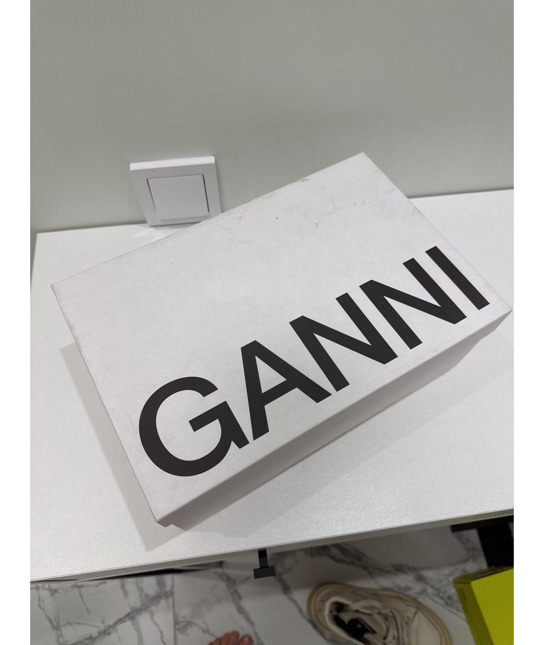 GANNI Черные кожаные туфли, фото 7