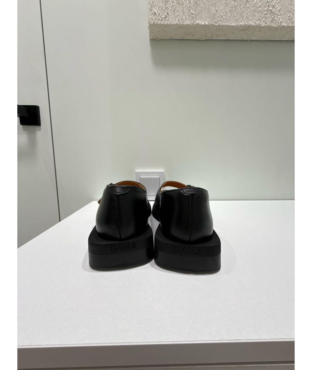 GANNI Черные кожаные туфли, фото 4