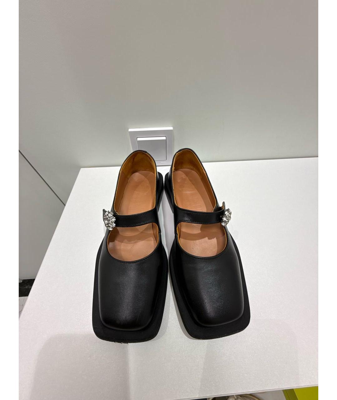 GANNI Черные кожаные туфли, фото 2