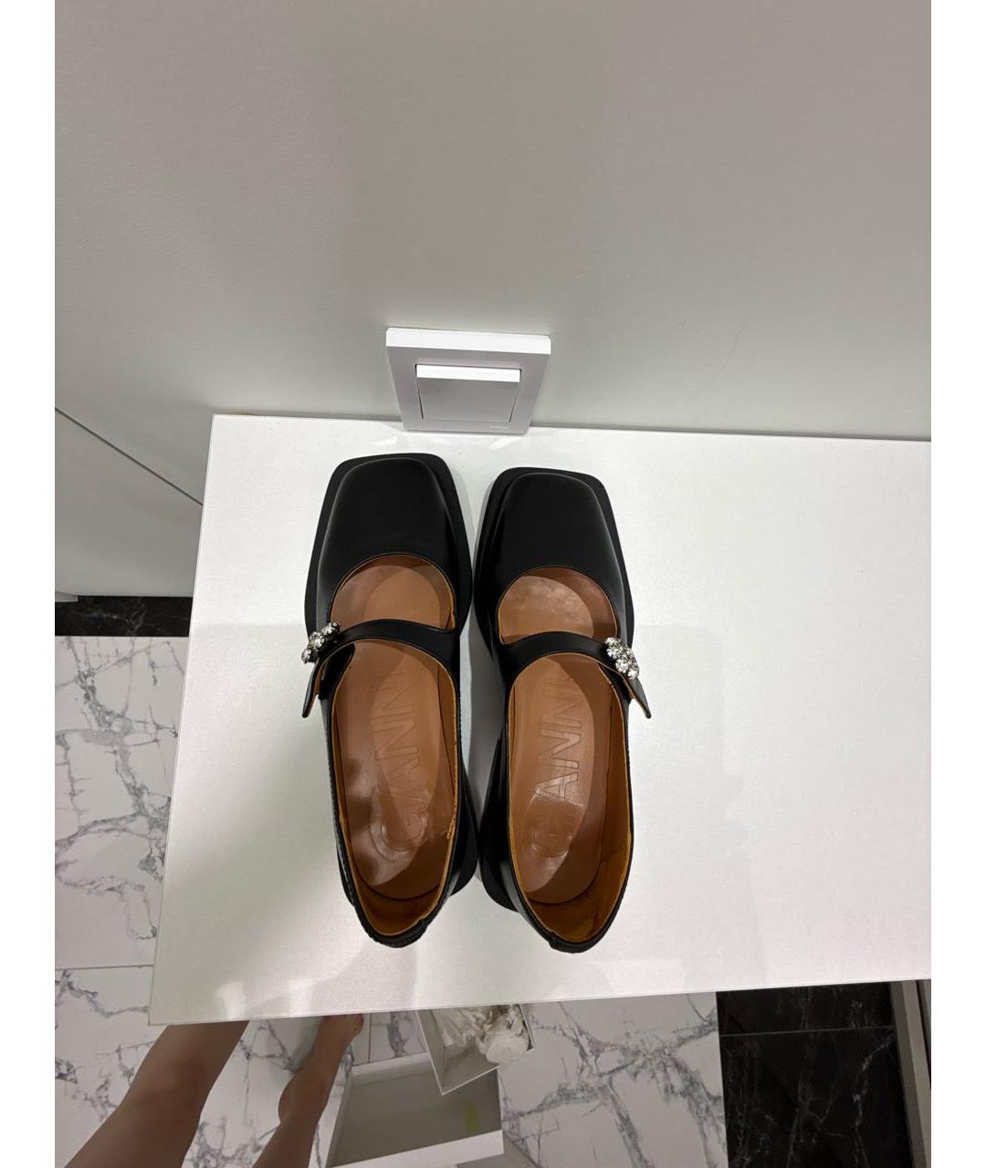GANNI Черные кожаные туфли, фото 3
