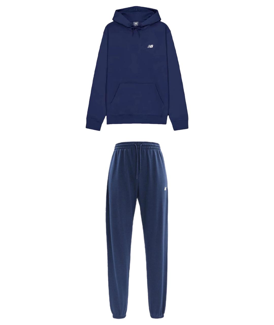 NEW BALANCE Темно-синий хлопко-эластановый спортивный костюм, фото 1