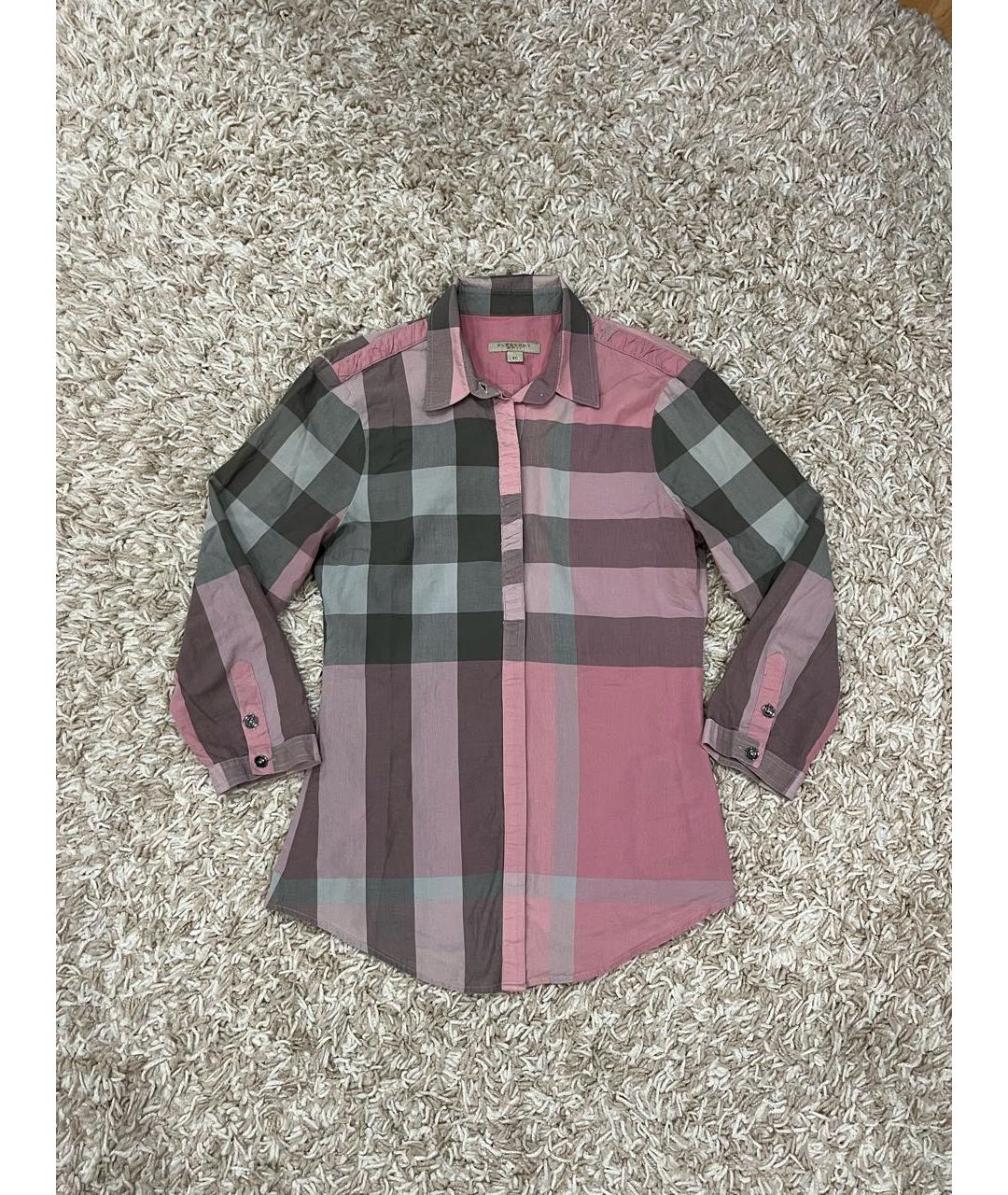 BURBERRY Розовая хлопковая рубашка, фото 6