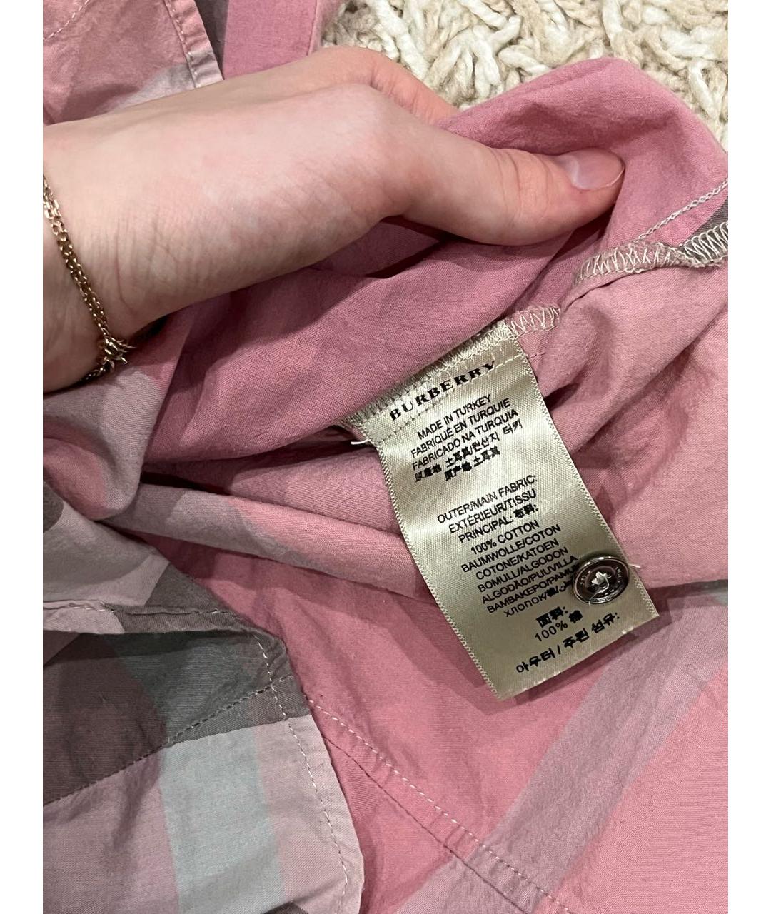 BURBERRY Розовая хлопковая рубашка, фото 3
