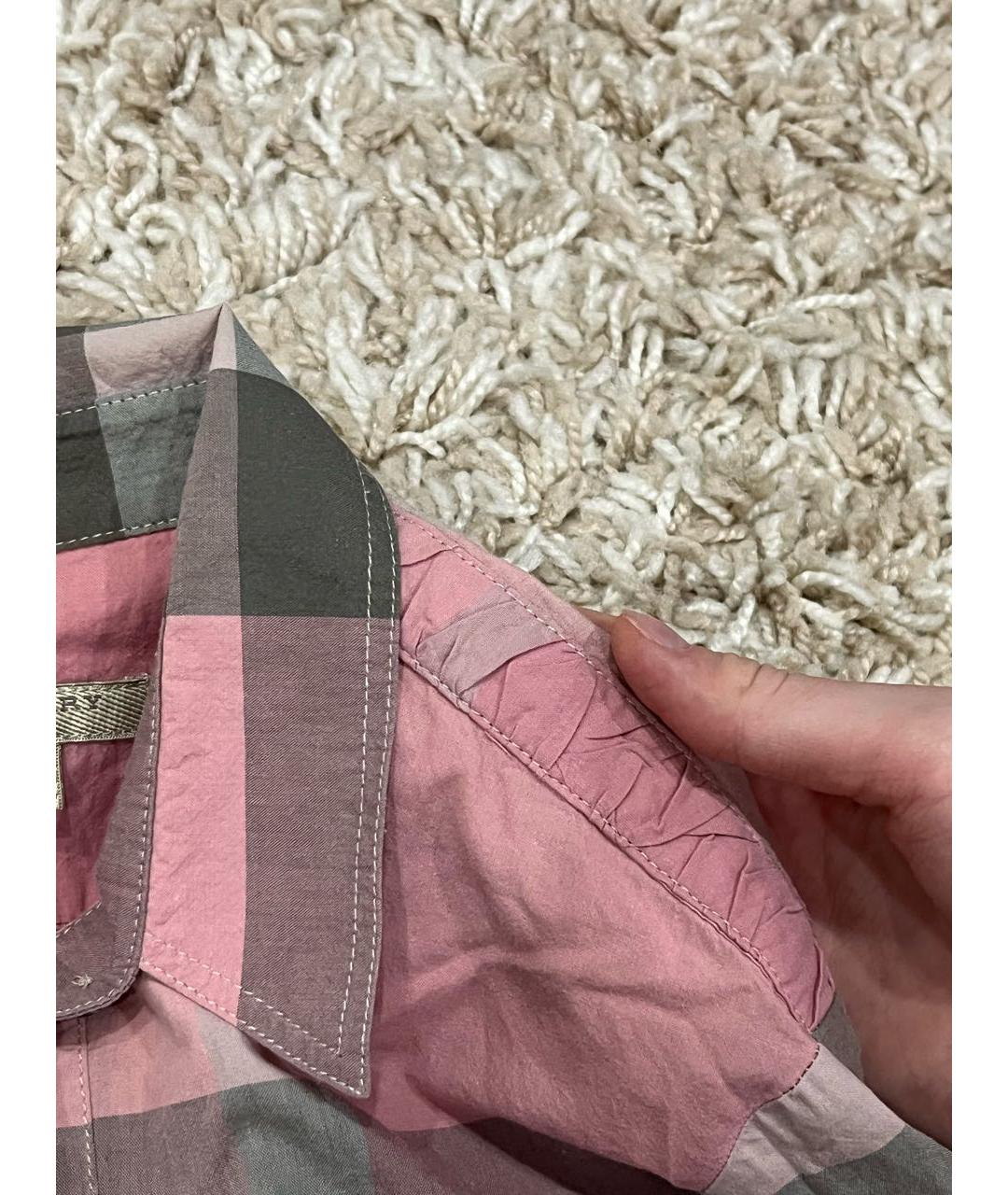 BURBERRY Розовая хлопковая рубашка, фото 4
