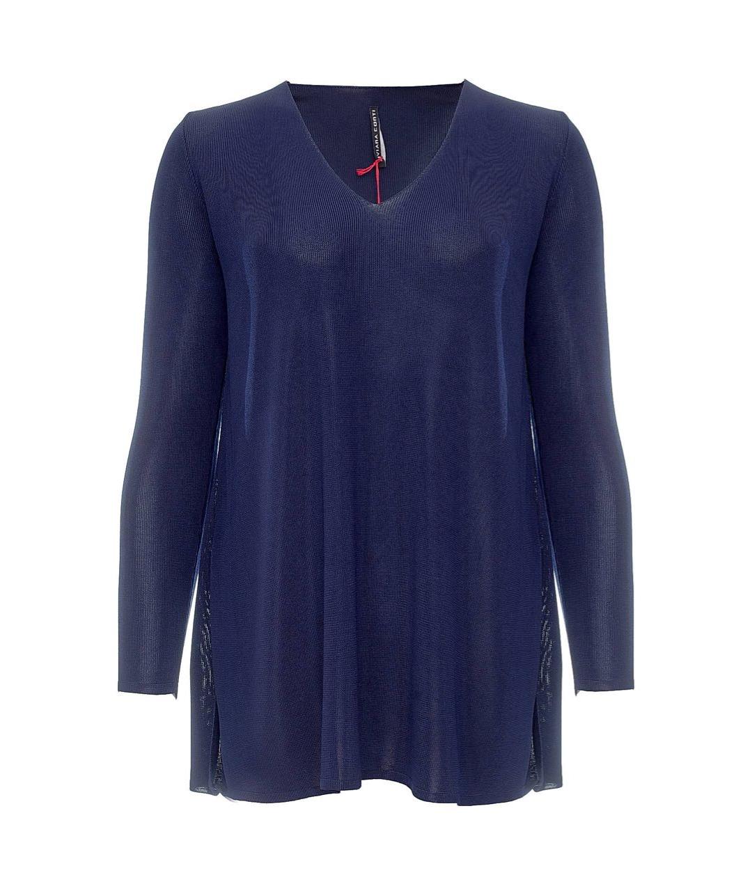 LIVIANA CONTI Темно-синий вискозный джемпер / свитер, фото 8