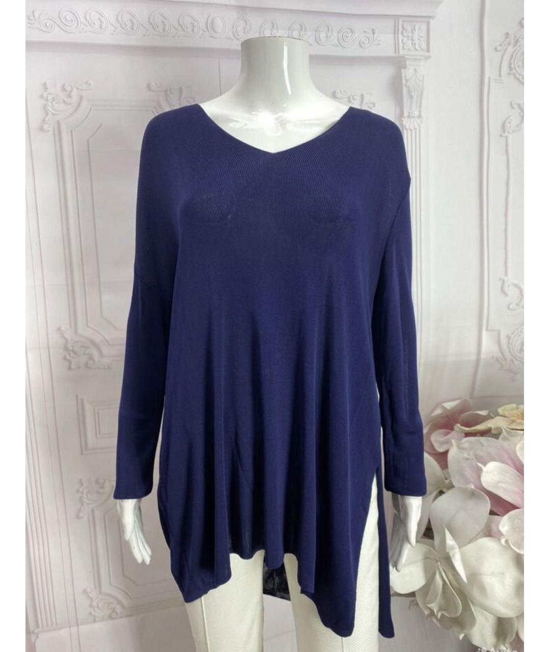 LIVIANA CONTI Темно-синий вискозный джемпер / свитер, фото 5