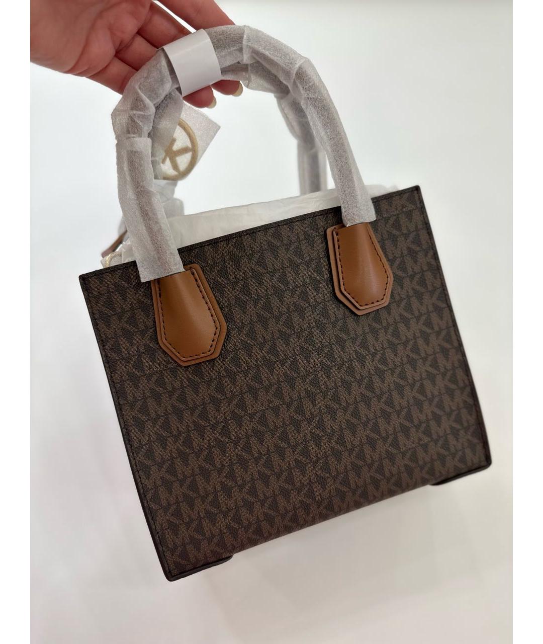 MICHAEL KORS Коричневая кожаная сумка с короткими ручками, фото 6