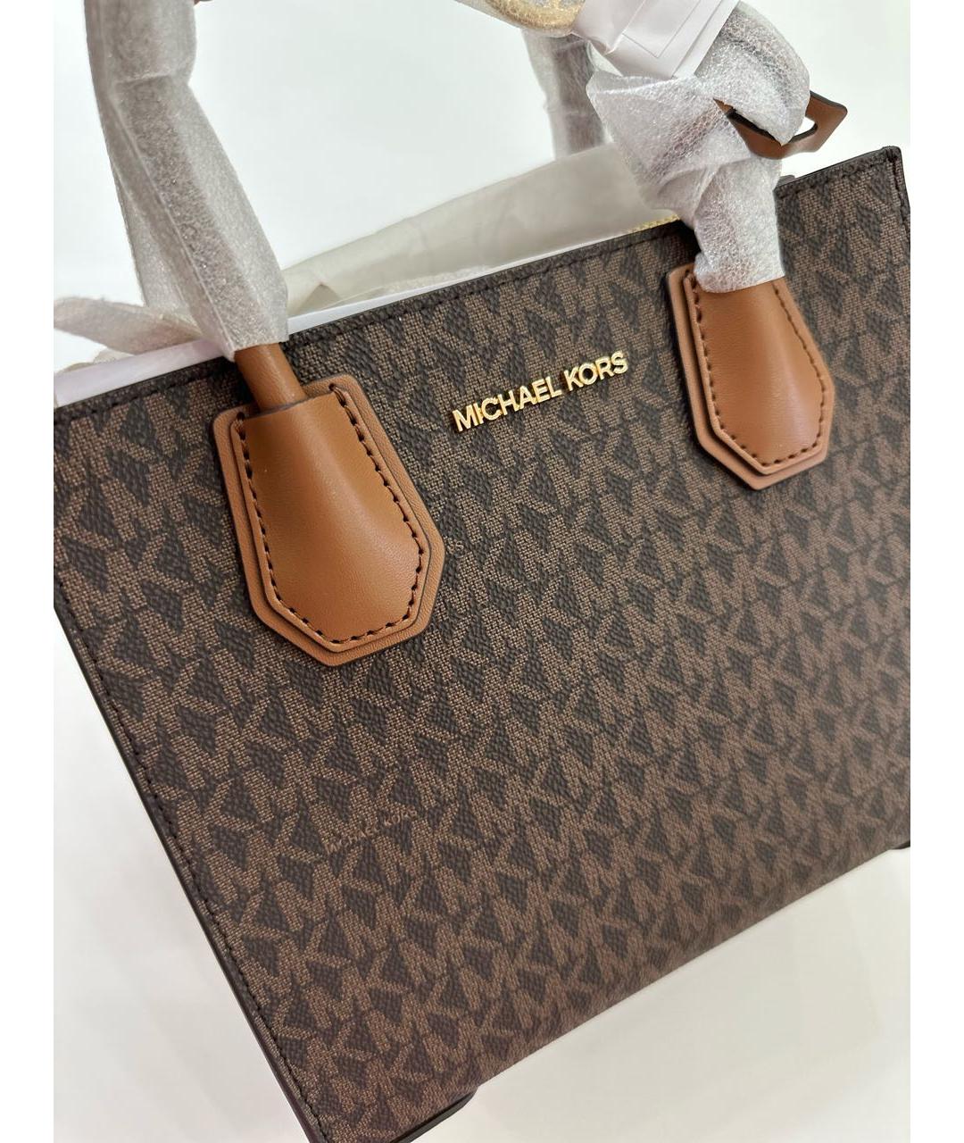 MICHAEL KORS Коричневая кожаная сумка с короткими ручками, фото 5