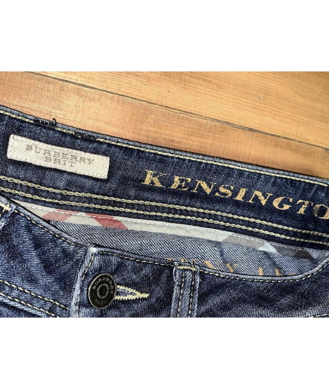 BURBERRY Темно-синие хлопковые джинсы слим, фото 3