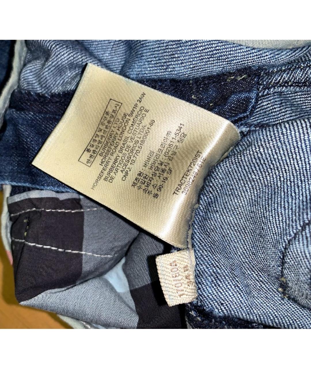 BURBERRY Темно-синие хлопковые джинсы слим, фото 7