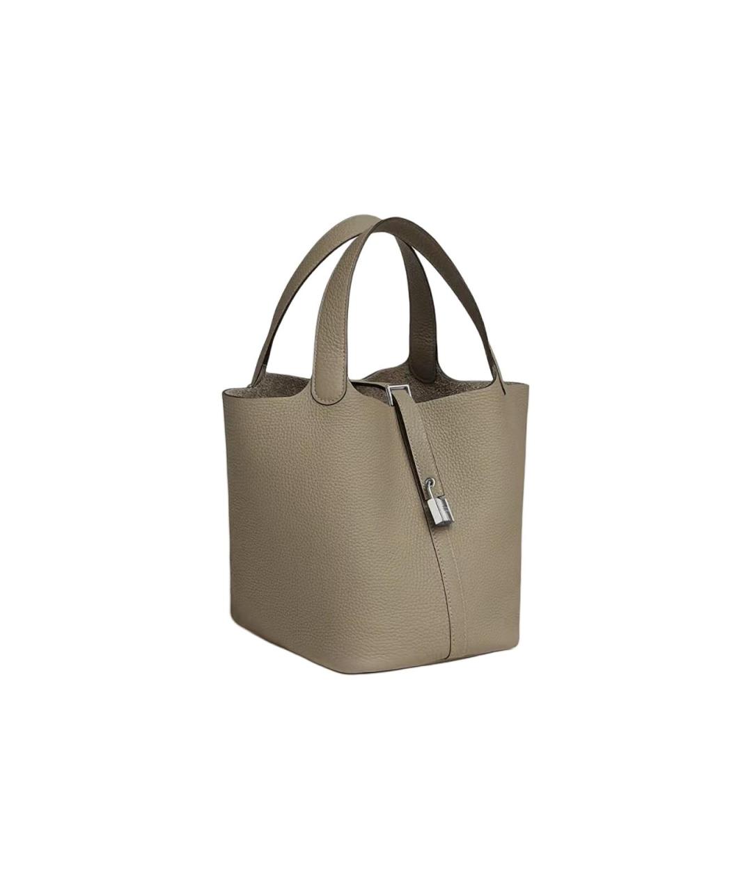 HERMES Бежевая кожаная сумка тоут, фото 2