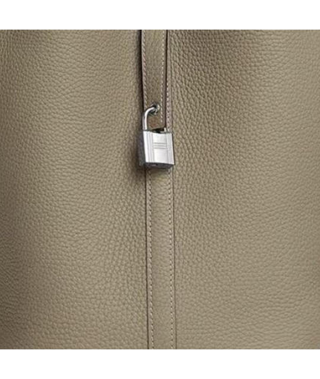 HERMES Бежевая кожаная сумка тоут, фото 3