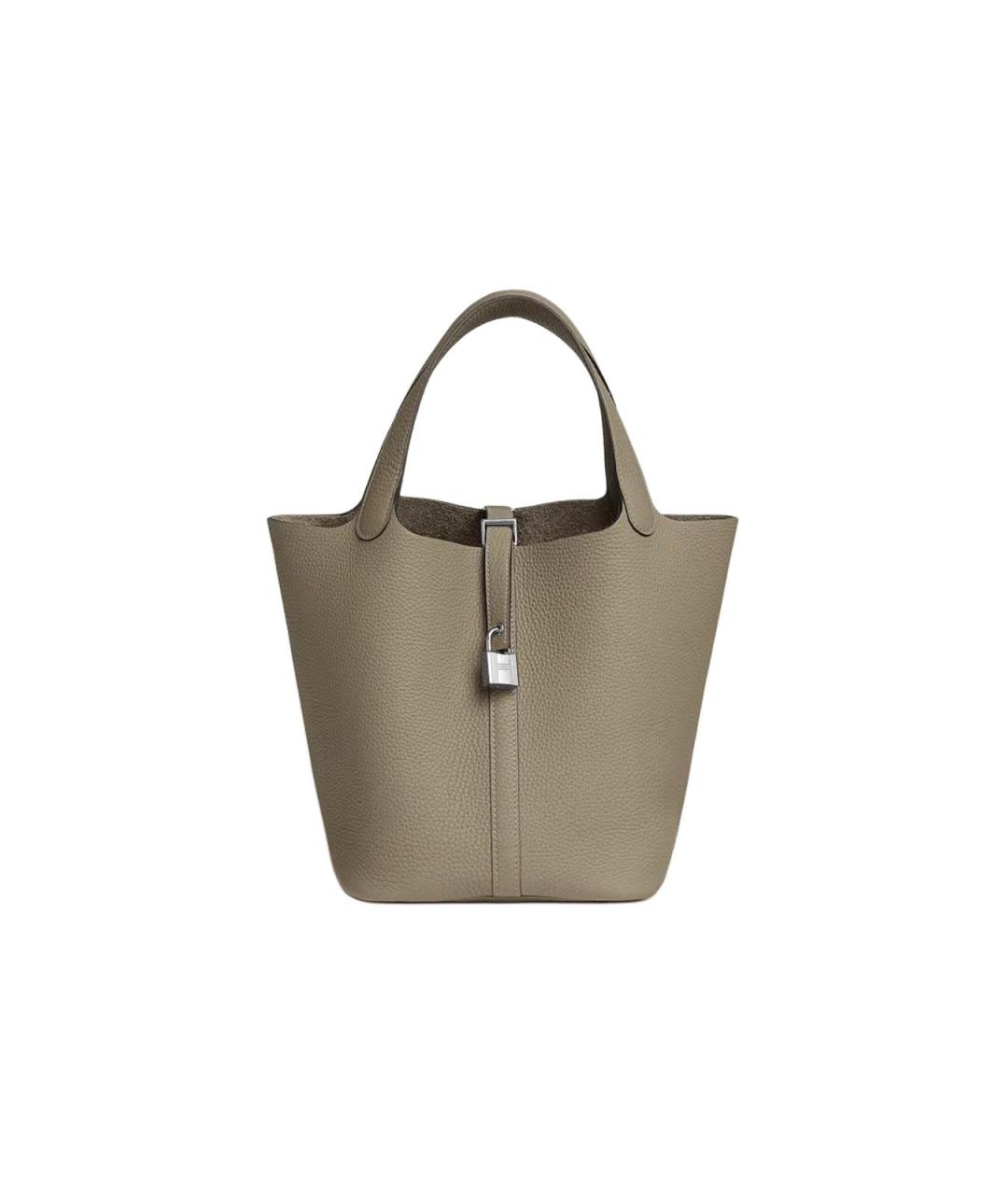 HERMES Бежевая кожаная сумка тоут, фото 1