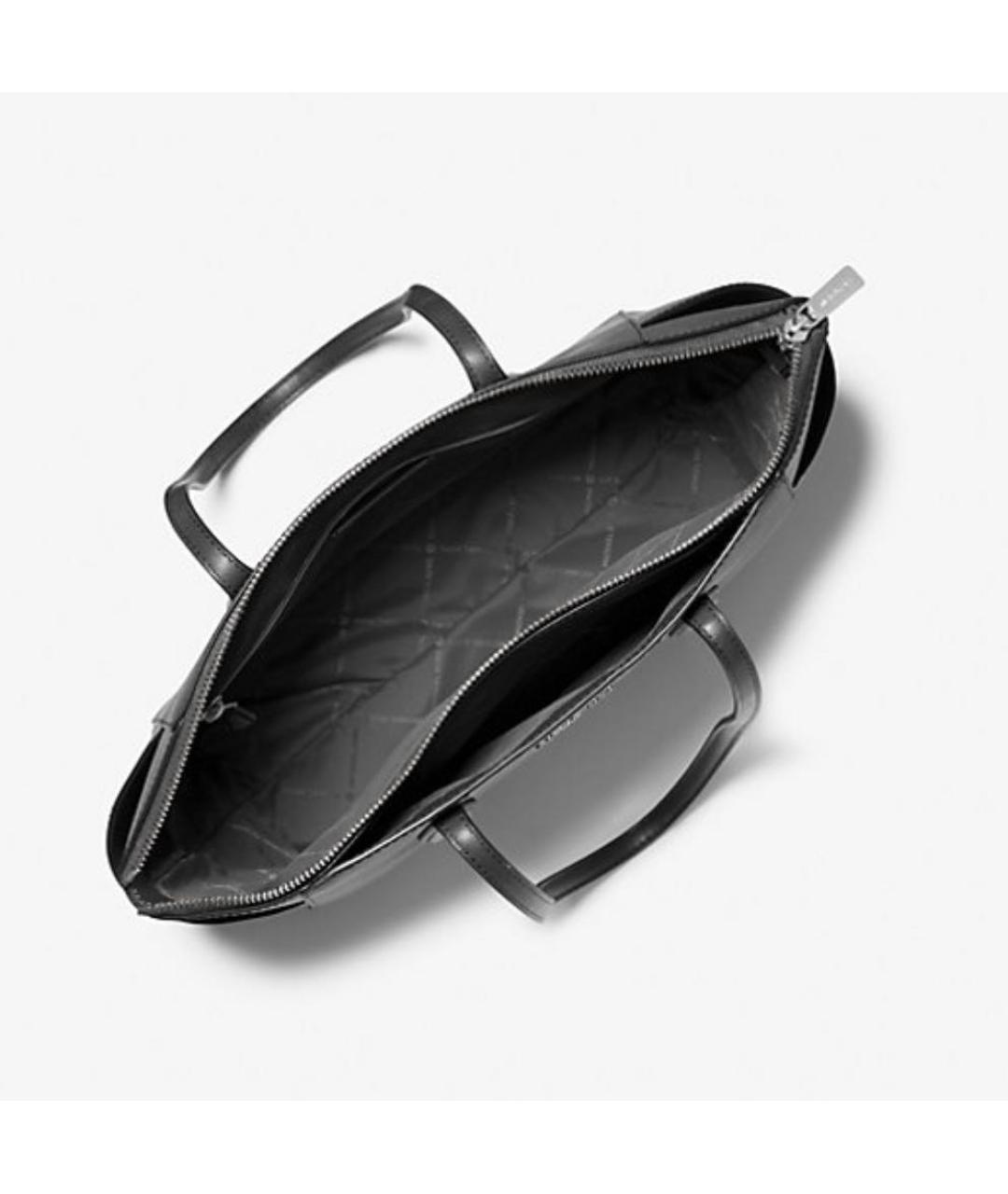 MICHAEL KORS Черная кожаная сумка с короткими ручками, фото 4