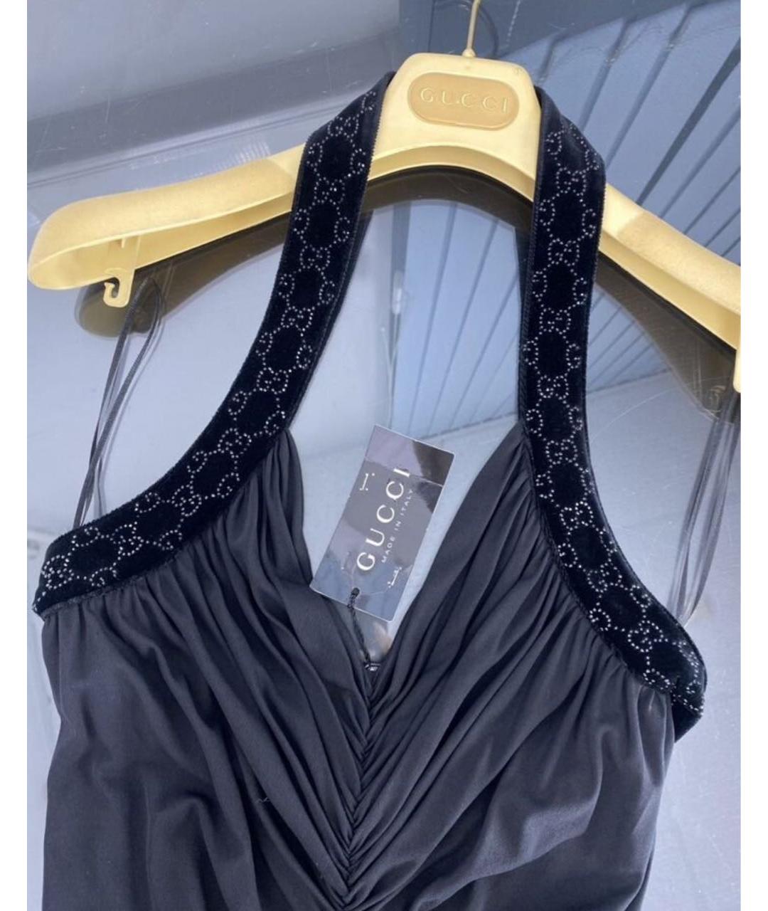 GUCCI Черное вискозное вечернее платье, фото 3