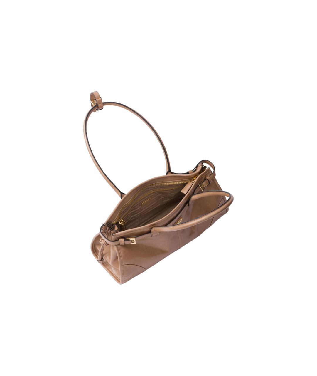 PRADA Коричневая кожаная сумка через плечо, фото 4