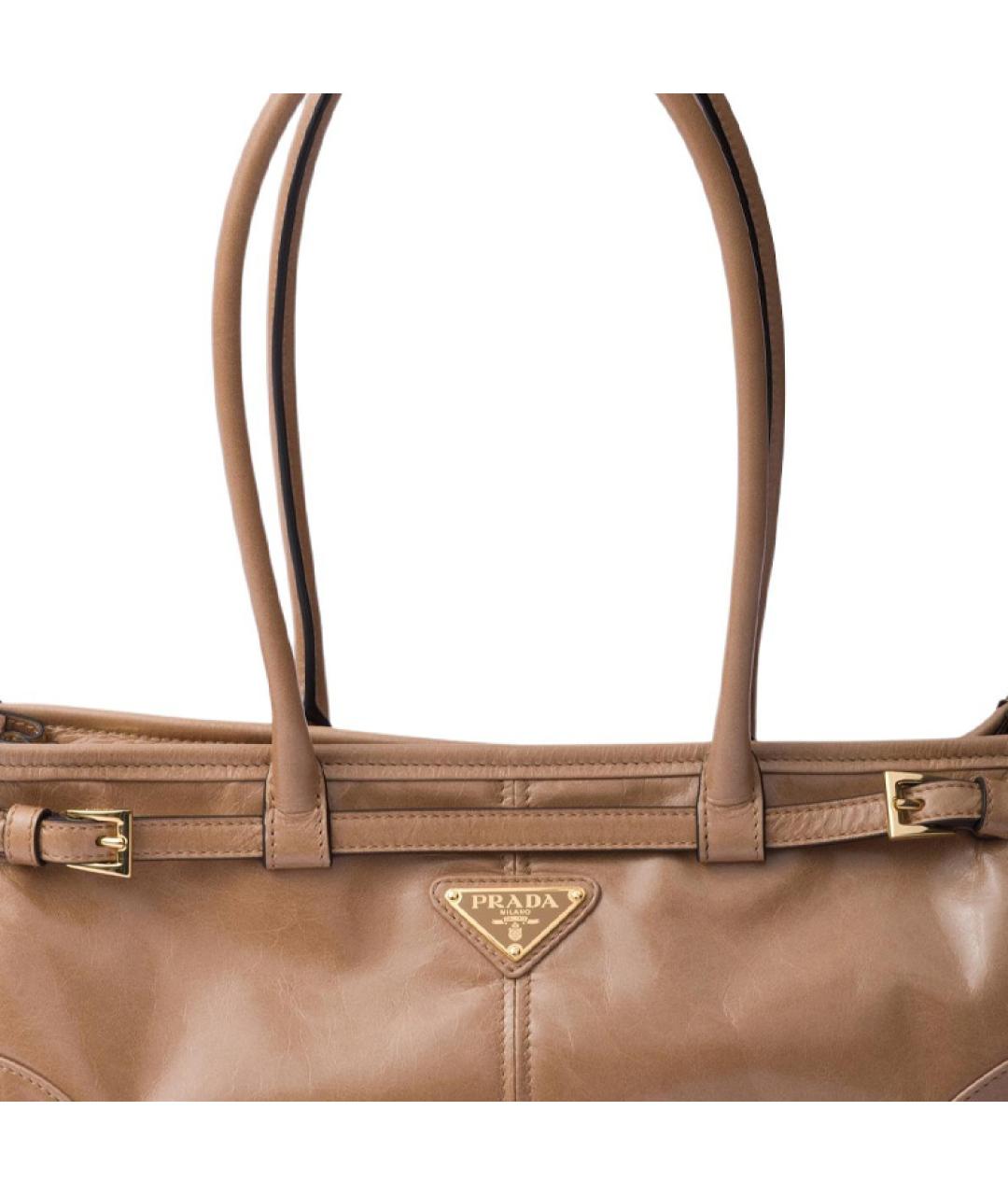 PRADA Коричневая кожаная сумка через плечо, фото 5