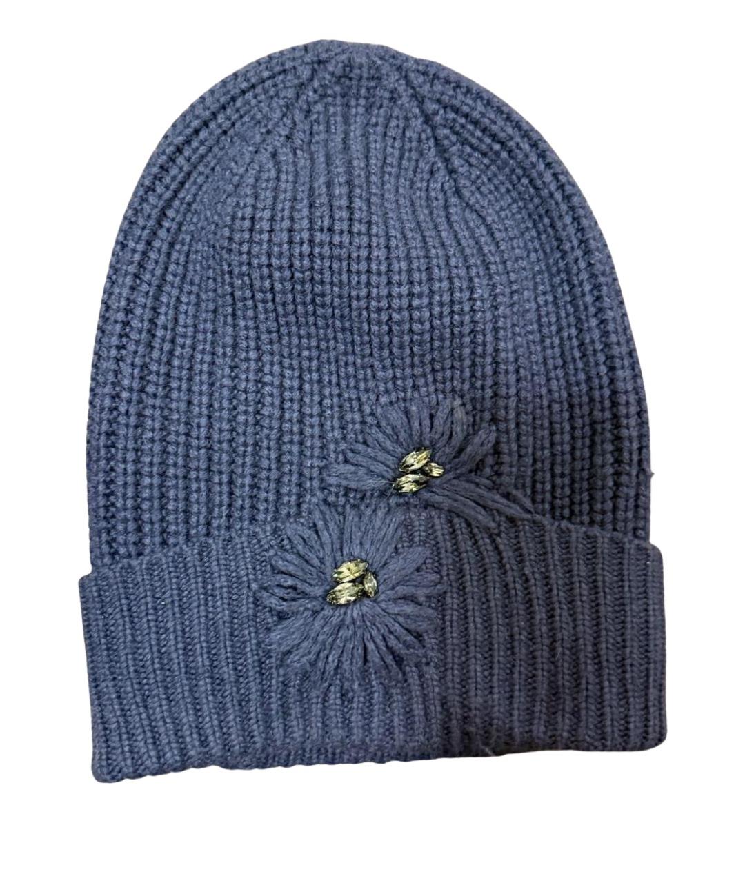 BRUNELLO CUCINELLI Голубая кашемировая шапка, фото 1