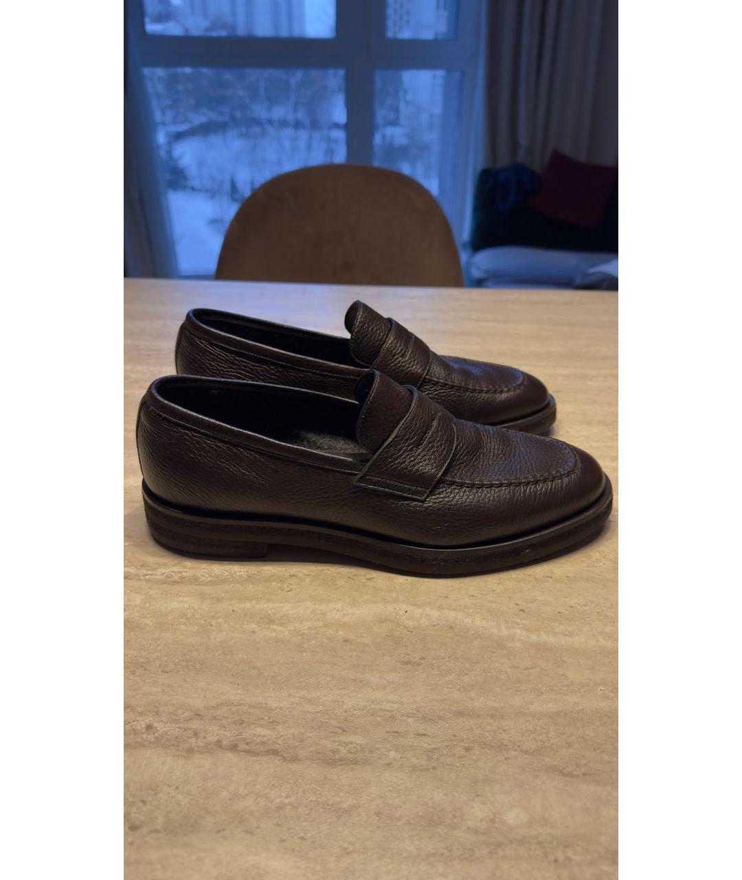 BARRETT Коричневые кожаные лоферы, фото 8