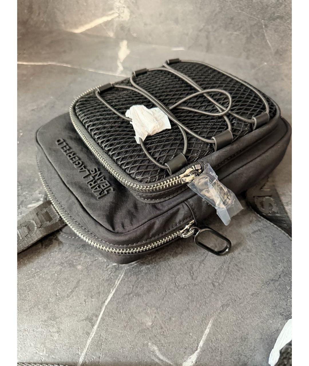 KARL LAGERFELD Черная тканевая сумка на плечо, фото 7