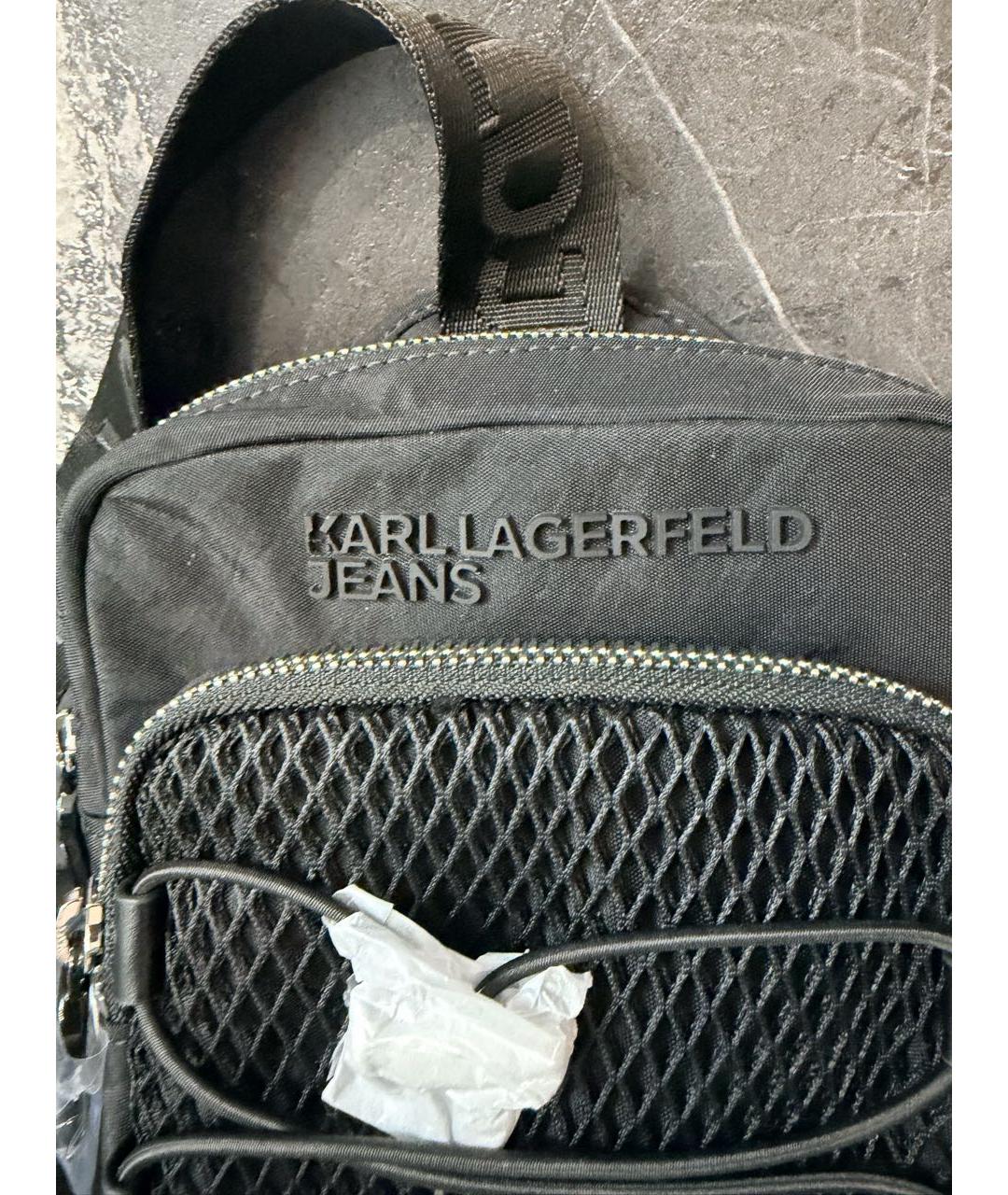 KARL LAGERFELD Черная тканевая сумка на плечо, фото 5