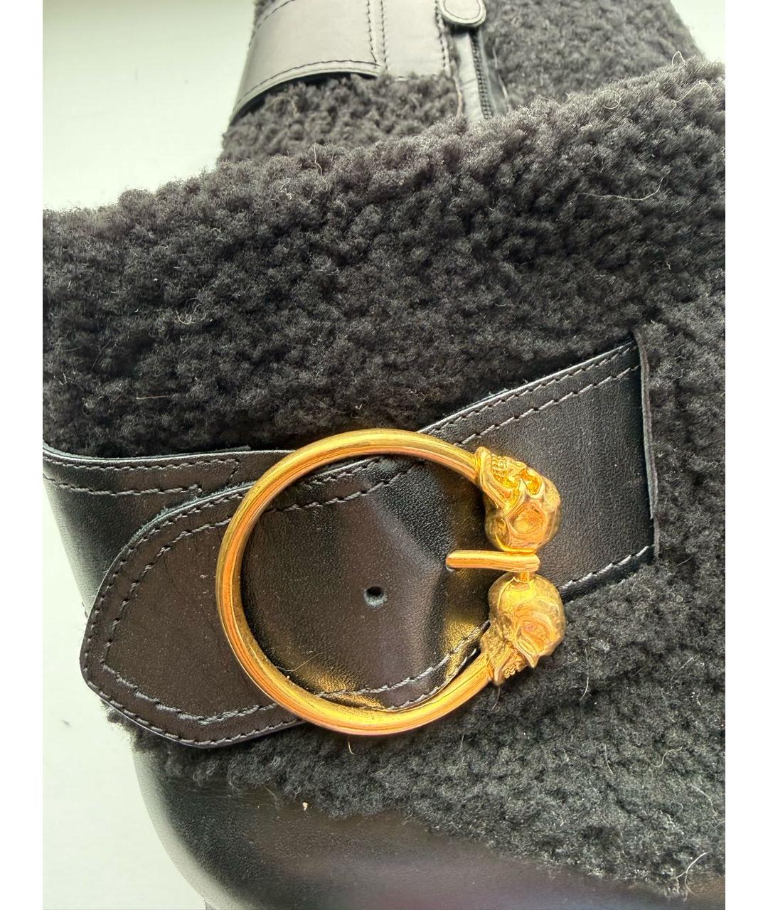 MCQ ALEXANDER MCQUEEN Черные кожаные полусапоги, фото 4